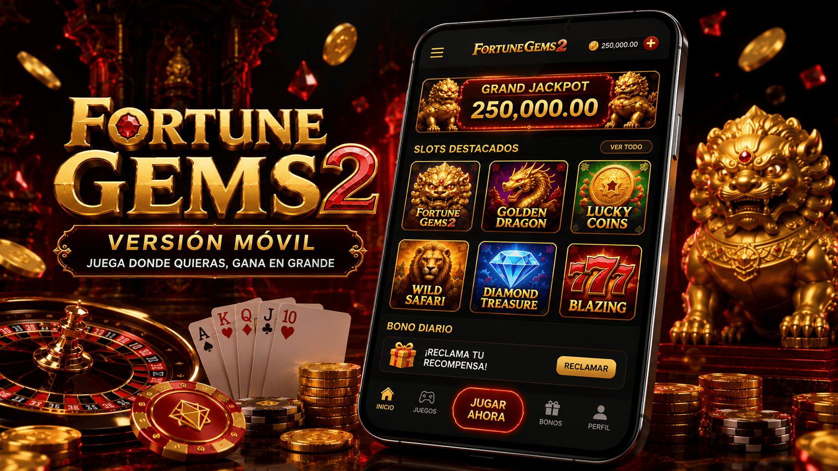 Versión móvil de Fortune Gems 2