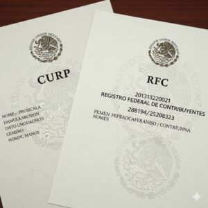 Documento de CURP junto con RFC oficial de México.